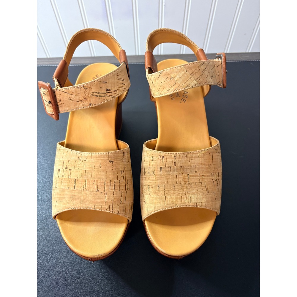 Kork-Ease Women's Myrna Cork Wedge Platform Sandals Tan Leather Ankle Strap 9 - Picture 4 of 10